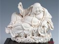 白瓷雕塑8寸坐岩戏珠弥勒  作者：苏清河